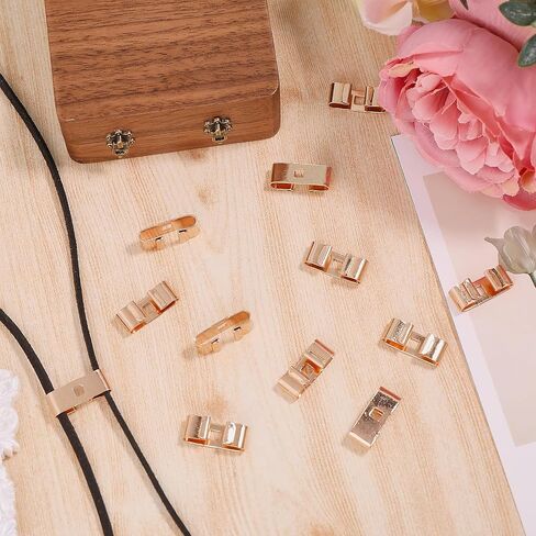 CHGCRAFT 100 Pcs Bolo Tie Slide Iron Bolo Tie Slides Clasp Replacement Accessories for DIY Keychain Bracelet Necklace Jewelry Making Findings, Golden in Saudi Arabia
