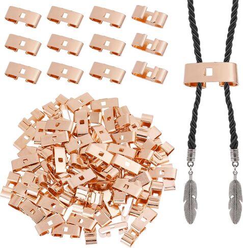 CHGCRAFT 100 Pcs Bolo Tie Slide Iron Bolo Tie Slides Clasp Replacement Accessories for DIY Keychain Bracelet Necklace Jewelry Making Findings, Golden in Saudi Arabia