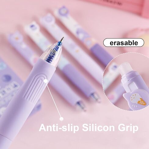 4 أجهزة كمبيوتر قابلة للاحتفال بمسح قابلة للاحتفال بحبر الهلام ، أقلام كاريكاتورية باندا أقلام 0.5 ملم نقطة زرقاء الحبر الحبر أقلام مدرسة النساء الفتيات الأولاد أكيام أكيام (باندا الأزرق الزرقاء) in Kuwait