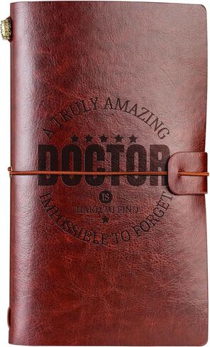 Innobeta Doctor Gifts Journal ، 7.8 "× 5" كمبيوتر محمول قابل لإعادة تعبئة الجلود ، مثالي للأطباء وطلاب المدارس المتوسطة ، هدايا الطبيب له وله. in Kuwait