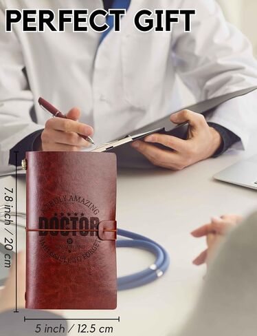 Innobeta Doctor Gifts Journal ، 7.8 "× 5" كمبيوتر محمول قابل لإعادة تعبئة الجلود ، مثالي للأطباء وطلاب المدارس المتوسطة ، هدايا الطبيب له وله. in Kuwait