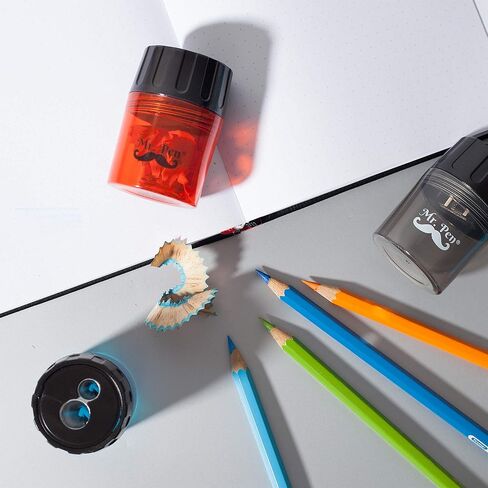 Mr. Pen Handheld Manual Pencil Sharpener with 2 Sharpening Holes and Screw-On Lid, Pack of 6 in Kuwait
