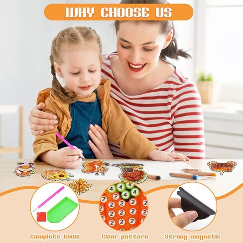 ZYNERY 24 Pcs Diamond Painting Magnets, Diamond Art Magnets, Mini Diamond Painting Kits, Refrigerator Magnets, 5D Diamond Painting Kits for Adults DIY Crafts Home Decor Gift (Christmas Theme) in Kuwait