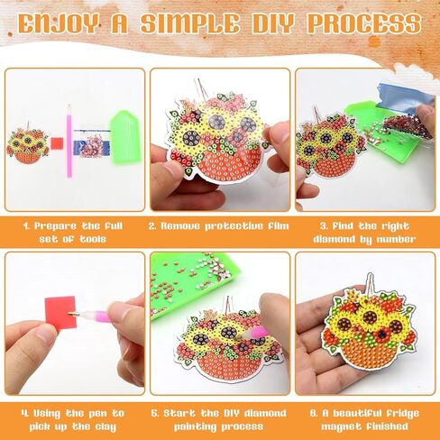 ZYNERY 24 Pcs Diamond Painting Magnets, Diamond Art Magnets, Mini Diamond Painting Kits, Refrigerator Magnets, 5D Diamond Painting Kits for Adults DIY Crafts Home Decor Gift (Christmas Theme) in Kuwait