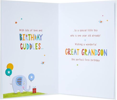 Regal Publishing Juvenile Birthday Card Age 1 Great Grandson - 9 X 6 Inches - in Saudi Arabia
