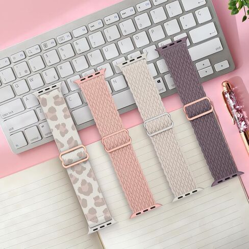 Delidigi Stretchy Bands Compatible for Apple Watch Band Women 40mm 38mm 41mm 42mm 44mm 45mm 46mm 49mm, Nylon Braided Straps for iWatch Series 10 9 8 7 6 SE 5 4 3 Ultra Ultra 2 in Saudi Arabia