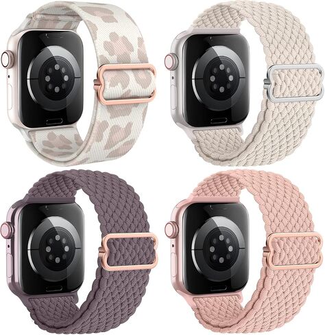 Delidigi Stretchy Bands Compatible for Apple Watch Band Women 40mm 38mm 41mm 42mm 44mm 45mm 46mm 49mm, Nylon Braided Straps for iWatch Series 10 9 8 7 6 SE 5 4 3 Ultra Ultra 2 in Saudi Arabia