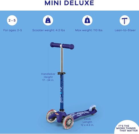 Micro Kickboard - Mini Deluxe - Three Wheeled, Lean-to-Steer Swiss-Designed Micro Scooter in Kuwait