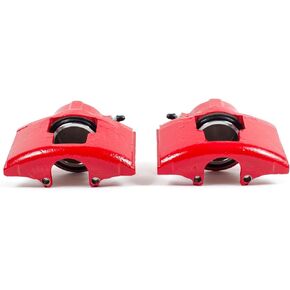 Power Stop Front S4347 Pair of High-Temp Red Powder Coated Calipers