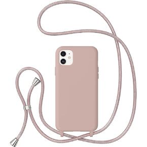 ZTOFERA Crossbody Case for iPhone 11,iPhone 11 with Lanyard Strap Protective Case Adjustable Neck Rope Liquid Silicone Soft Cover for iPhone 11 6.1 Inch,Brown
