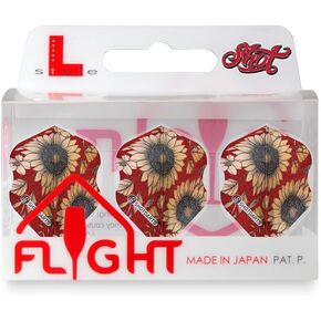 رحلات رمي ​​السهام من Shot Darts، طراز L-Style EZ L1 على شكل Sunflower Dart Flight - مصممة لأطراف فولاذية وأطراف ناعمة مع حلقة شمبانيا، وزعانف مصبوبة مسبقًا بزاوية 90 درجة للحصول على أقصى قدر من الدقة والديناميكا الهوائية المثالية