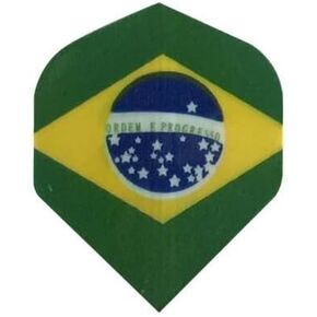 Brazil Brazilian Flag Patriot Strong Durable Dart Flights for Steel & Soft Tip Darts (3 Sets - 9 Flights)