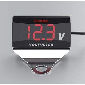 12V Car Digitalvoltmeter Mini Digital LED Display Universal Motorcycle Voltage Meter Waterproof, New CS-378 Voltage Meter Chrome Voltmeter