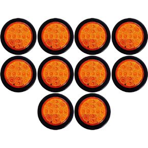 All Star Truck Parts] 2x 2.5 Round Red Led Clearance Side Marker Lights Kit 13 Diodes Light Grommet Wire Pigtail Truck Trailer Rv Flush Mount Waterproof 12V Sealed, 2.5 Round Led Marker Lights