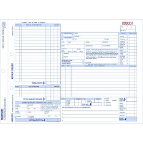 Rediform Speediset Four-Part Auto Repair Form, Four-Part Carbonless, 11 x 8.5, 50 Forms Total