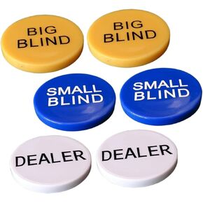 2 Sets Big and Small Blind Banker Code Poker Accessories Small Blind Button Poker Missed Blind Button Poker Game Holdem Counting Money Tokens Customize Child Melamine Number