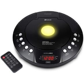 HANNLOMAX HX-330CD CD Player, FM Radio, Bluetooth, Alarm Clock, Red LED Display, USB Port for Charge/MP3 Playback, Aux-in, Remote Control (Black)
