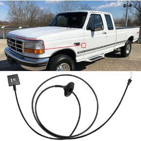 Hood Release Cable & Handle Compatible with 1987-1997 Ford F150 F250 F350 Super Duty Bronco F53 F59,Hood Latch Release Cable Replace for 912-042 F2TZ16916A,Hood Latch Cable 1PC,Black
