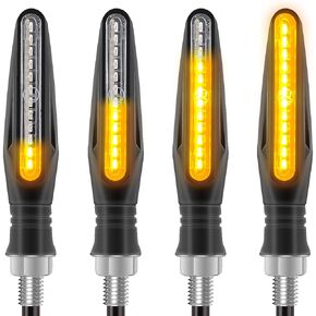 4PCS Motorcycle Indicators Flowing Turn Signal Lights Motorbike Turning Indicators 12V 12 LEDs Bulbs