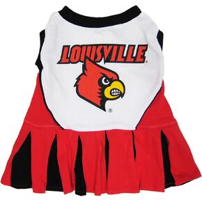 Pets First NCAA Louisville Cardinals Dog Cheerleader Outfit, Medium