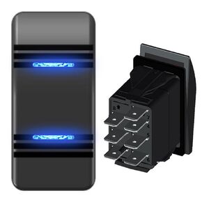 Car-ling 7Pin Waterproof Rocker Switch Car-ling Rocker Switches On Off On DPDT Rocker Switches Red for Car Boat Marine RV SUV Caravans Truck Camper UTV etc