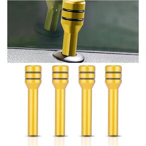 4PCS Car Door Lock Knobs, 1.96×0.47 Inch Door Lift Bolt Auto Inner Door Pull Pins, Aluminum Alloy Door Lock Cover Decor, Universal Car Accessories for Most Cars, Trucks (Black)