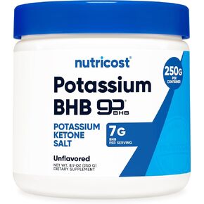 Nutricost Potassium BHB Salts, Exogenous Ketone Supplement, 6.4g Beta-Hydroxybutyrate Per Serving, 250 Grams in Saudi Arabia