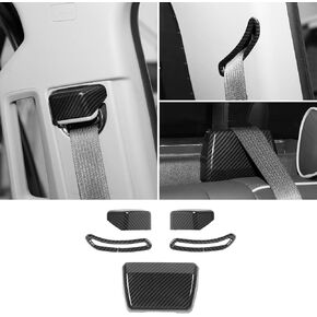 for Silverado Seat Belt Trim Cover Carbon Fiber for Chevy Silverado GMC Sierra 2014-2018 Carbon Fiber Interior Accessories 5pcs