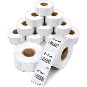 Aegis Adhesives - Compatible 1" Direct Thermal Labels Replacement for DYMO 30332 (1" X 1") Square Multipurpose, Use with Labelwriter 450, 450 Turbo, 4XL Printers - 12 Rolls