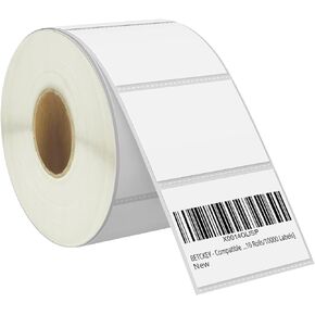 BETCKEY - 3" x 2" (76 mm x 51 mm) Multipurpose & Shipping Labels Compatible with Zebra & Rollo Label Printer,Premium Adhesive & Perforated [10 Rolls, 7500 Labels]