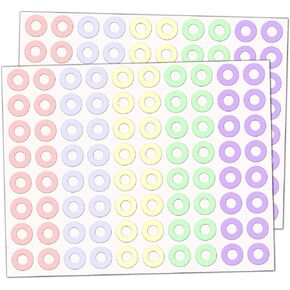 800 Pack, Paper Hole Reinforcement Stickers Labels - 0.25", 5 Colors