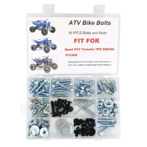 Xitomer 161 PCS Bolts Kit Fit for YFZ450R Body Bolt Kit YFZ50X ATV Plastics Engine Body Frame Exhaust ATV Fasteners Bolts Kit, Body Plastic Fenders Frame Kits Engine Bolts Kits YFZ50X