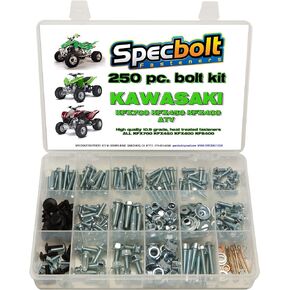 250pc Specbolt Kawasaki KFX450R KFX700 ATV Bolt Kit for Maintenance & Restoration OEM Spec Fasteners KFX 450 700 400