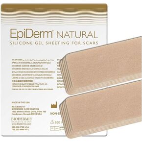 Epi-Derm C-Strips, Premium Grade Silicone Scar Sheets for C-Section, Tummy Tuck, Hysterectomy & Cardiac Surgery Scars, Easy to Use & Reusable Silicone Gel Sheets for Scars, 1.4 x 6 in -5 Pack, Clear