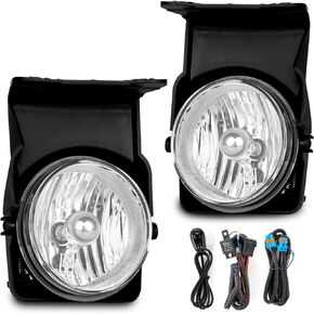 Fog Lights Assembly Replacement for 2003-2006 GMC Sierra 1500 2500 3500 Fog Lamps with H10 12V 45W Halogen Bulbs,Wiring Harness and Switch(Clear Lens) in Kuwait