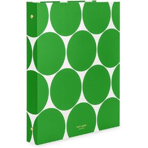 Kate Spade New York Cute 1 Inch Binder, Holds Letter Size 8.5'' x 11'' Paper, 3 Ring Binder with Tab Dividers and Pockets, Green Three Ring Binder, Joy Dot