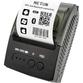 NETUM Bluetooth Receipt Printer, Portable 58mm Mini Thermal Pos Printer, Compatible with Android/Windows