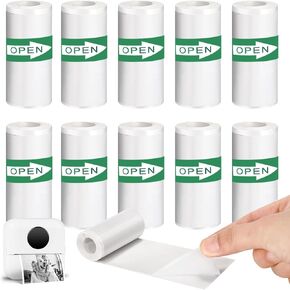 10 قطع ورق طابعة صغير، ورق ملصقات حراري، ذاتي اللصق، ورق طابعة حراري صغير، ملصقات طابعة صور صغيرة، للصور، قوائم المهام، الملاحظات، أسود على أبيض، 5.7 × 2.5 سم in Kuwait