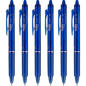 PILOT FriXion Clicker pen 1.0mm, Erasable Gel Pens, Bold Point, 6 pack (Blue)