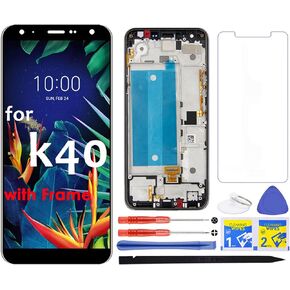 LCD Display Screen Replacement Touch digitizer with Frame for LG K40 2019 / K12 Plus X420 LM-X420EM / X4 2019 LM-X420N 5.7" (One Sim Version)