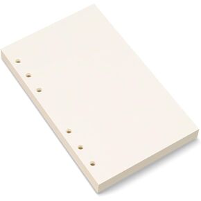 A6 Blank Paper, A6 Refill Paper, 6 Holes Pouched Loose Leaf Paper for A6 Filofax Personal Binder Planner, 80 Sheets/160 Blank Pages, 4.1 x 6.6 inches, Beige (2)