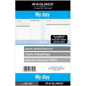 at-A-Glance Undated Daily Planner Refill, 2 Months, 7-Ring, 8-1/2" x 11", Folio Size, Size 5 (038-225)