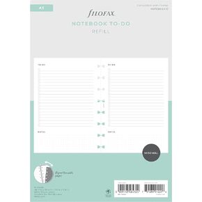 Filofax Lifestyle Refill, A5 Size, Notebook Refill, White Paper, To Do, 20 Sheets (B132853)