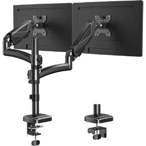 MOUNTUP Dual Monitor Stand, Height Adjustable Monitor Desk Mount, Gas Spring Monitor Arm for Two 17-32 Inch Screens, with C Clamp/Grommet Mounting Base, Holds 4.4-17.6 lbs per Arm, Max VESA 100x100mm in Saudi Arabia