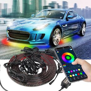 Car Underglow Light Strip Dream Chasing Color, Upgraded Silicone Material, 212 Modes, 360pcs Led, APP Control Underbody Lights, 90x120x90, 6PC Pack