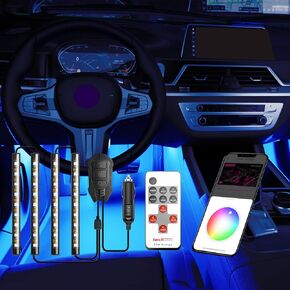 مصابيح السيارة الداخلية Torchbeam RGB، مصابيح LED للسيارة 16 مليون لون، التطبيق وجهاز التحكم عن بعد، وضع السرعة الحصري، تصميم بخطين وسهل التركيب لشاحنة السيارة ذات الدفع الرباعي