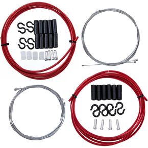 YBEKI Bike Brake Cable Housing and Bike Shifter Cable Kit - 2 in 1 Universal Bicycle Brake Cable Bicycle Shifter Cable Set for Mountain Bike Road Bike MTB