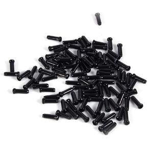 100PCS 100PCS Aluminum Alloy MTB Bike Bicycle Brake Cable Tips Crimps Bicycles Derailleur Shifting End hat Core Inner Wire Ferrules(Black)