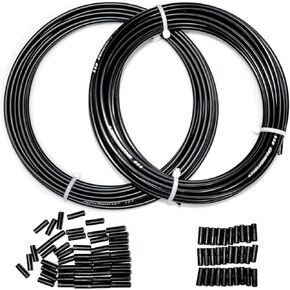 Bicycle Brake Cable Housing and Bike Shifter Cable Housing Kit, 50ft (4mm x 25ft +5mm x 25ft) Including 80 PCS Cable End Caps