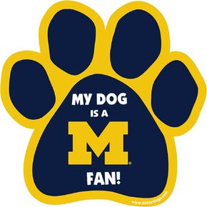 NCAA Michigan Wolverines Paw Print Car Magnet